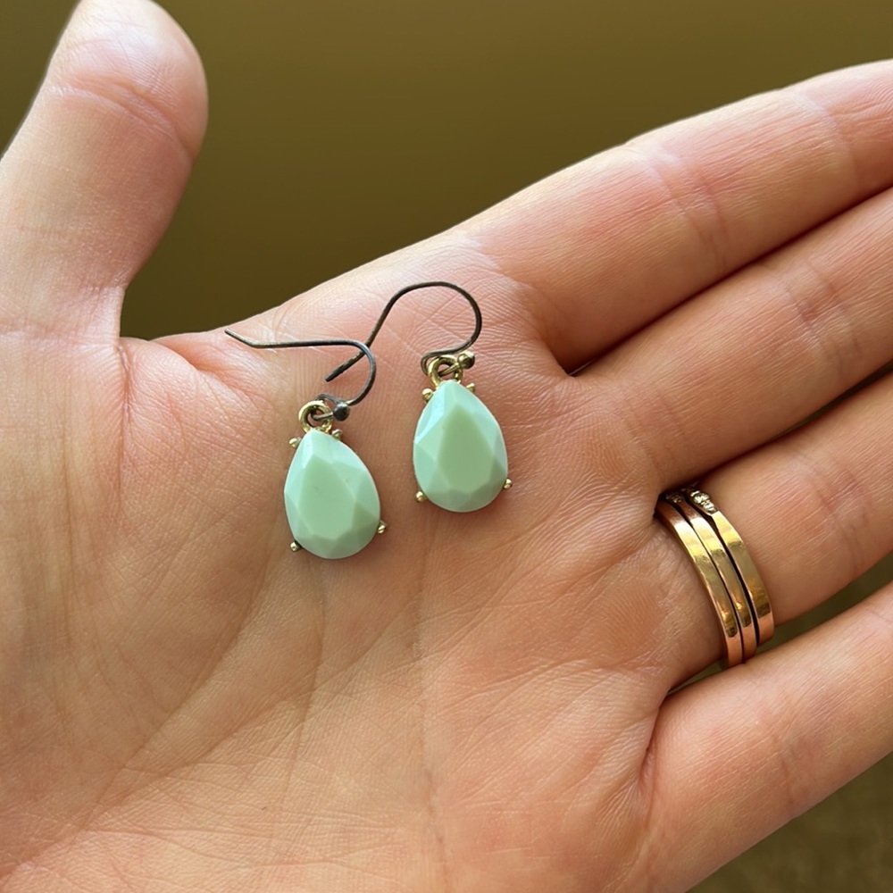 Aqua Blue Tear Drop Earrings